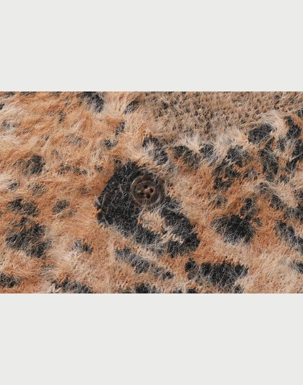 WILD LEOPARD PATTERN SHAGGY CARDIGAN MENS