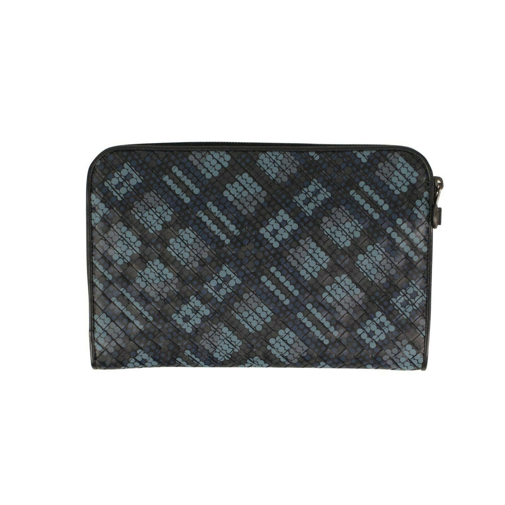Blue Leather Urbandoc In Tartan Dots Document Case