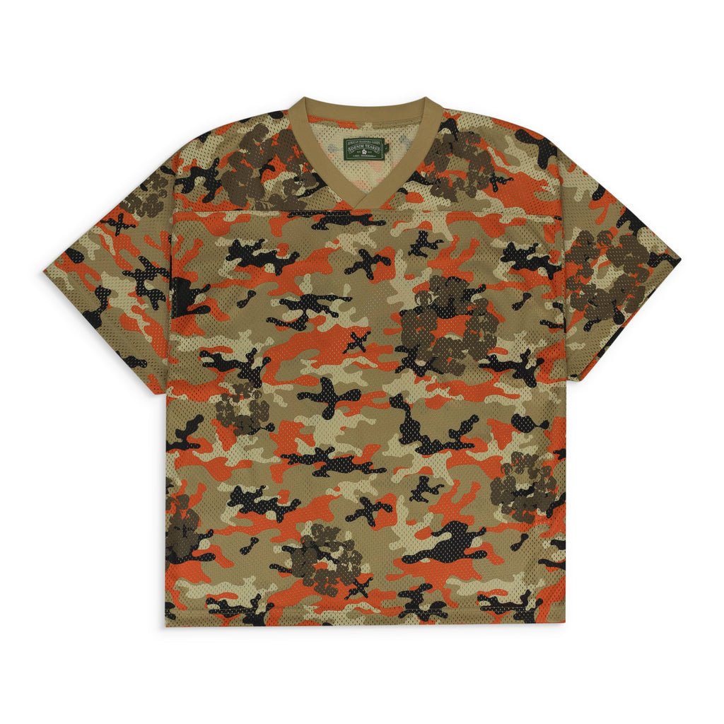 Brown Camo Camo Cotton Wreath Mesh Football Top