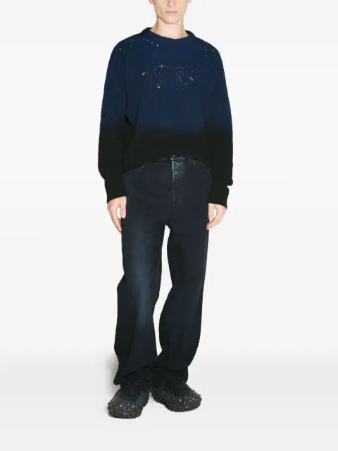 032c dip-dye cut-out sweater