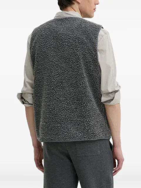 American Vintage fleece-texture button gilet