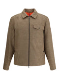 Moncler houndstooth-pattern zip-front jacket