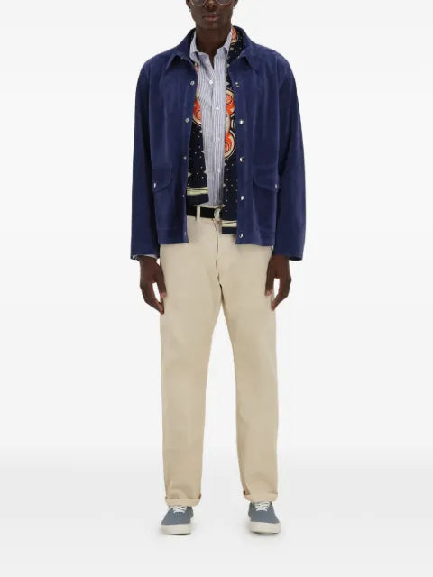 Fortela patch pocket leather jacket