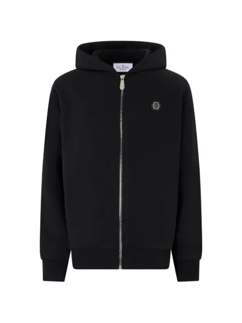 Philipp Plein logo-plaque zip-up hoodie