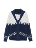 Eleventy fair isle-knit shawl-collar cardigan