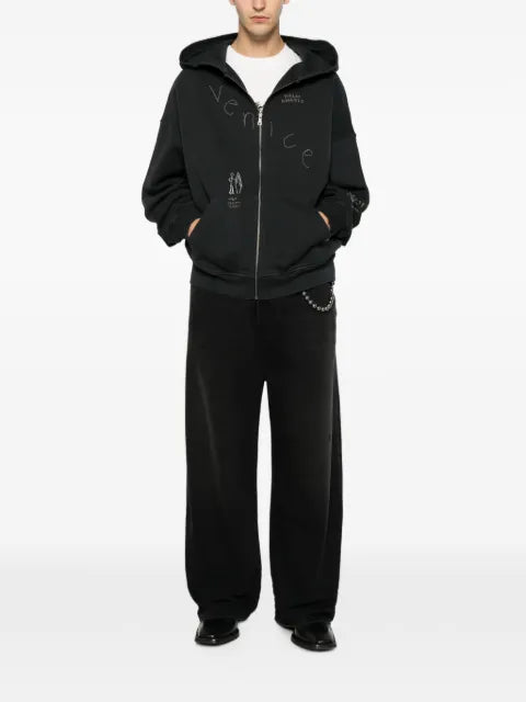 Palm Angels graphic-print zip-up hoodie