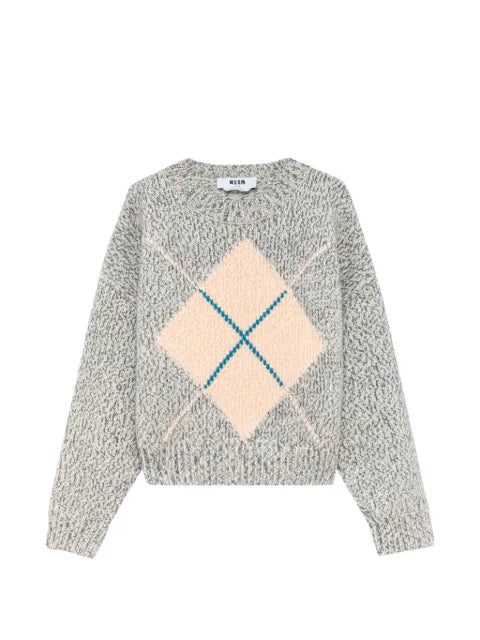 MSGM argyle-pattern sweater