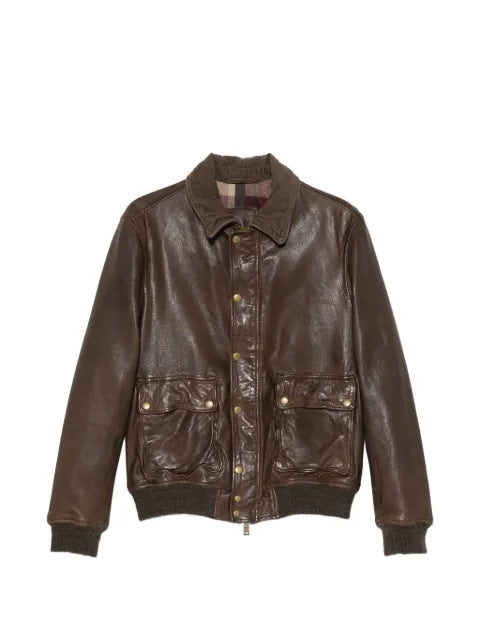 The Jackie Leathers button-up bomber jacket