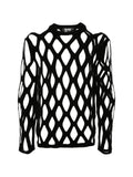Black Comme Des Garçons open-knit long-sleeve sweater