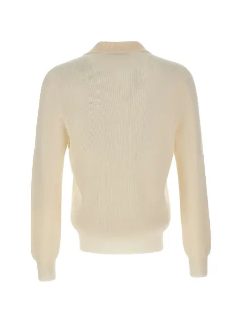 Gran Sasso ribbed-knit virgin wool polo-collar sweater
