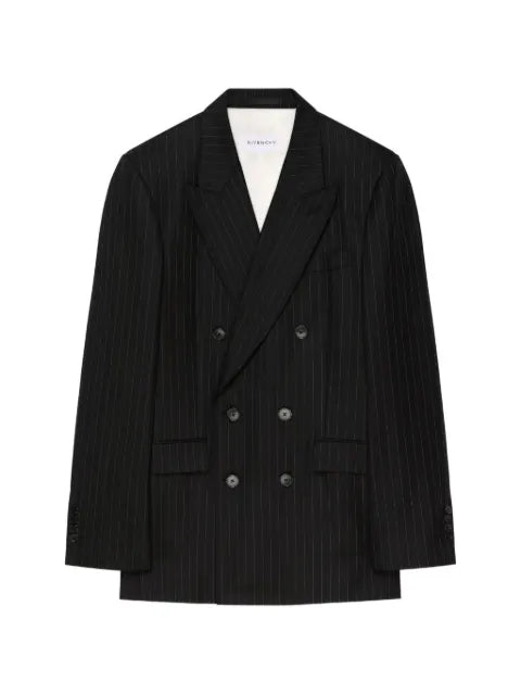 Givenchy double breasted fitted jacket in striped wool