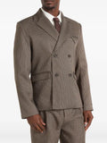 Manière De Voir Didier houndstooth double-breasted blazer in brown