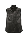 Rick Owens leather high-neck shirt jacket