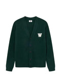 Wood Wood logo-patch V-neck cardigan