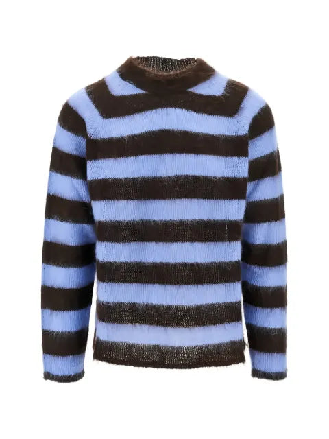 Emporio Armani striped mohair-blend sweater