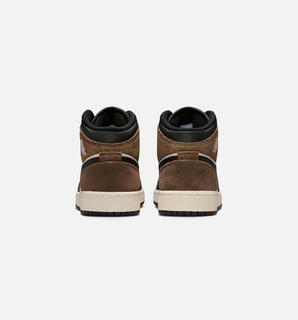Air Jordan 1 Mid Grade School Lifestyle Shoe - Black/Phantom/University Red/Palomino