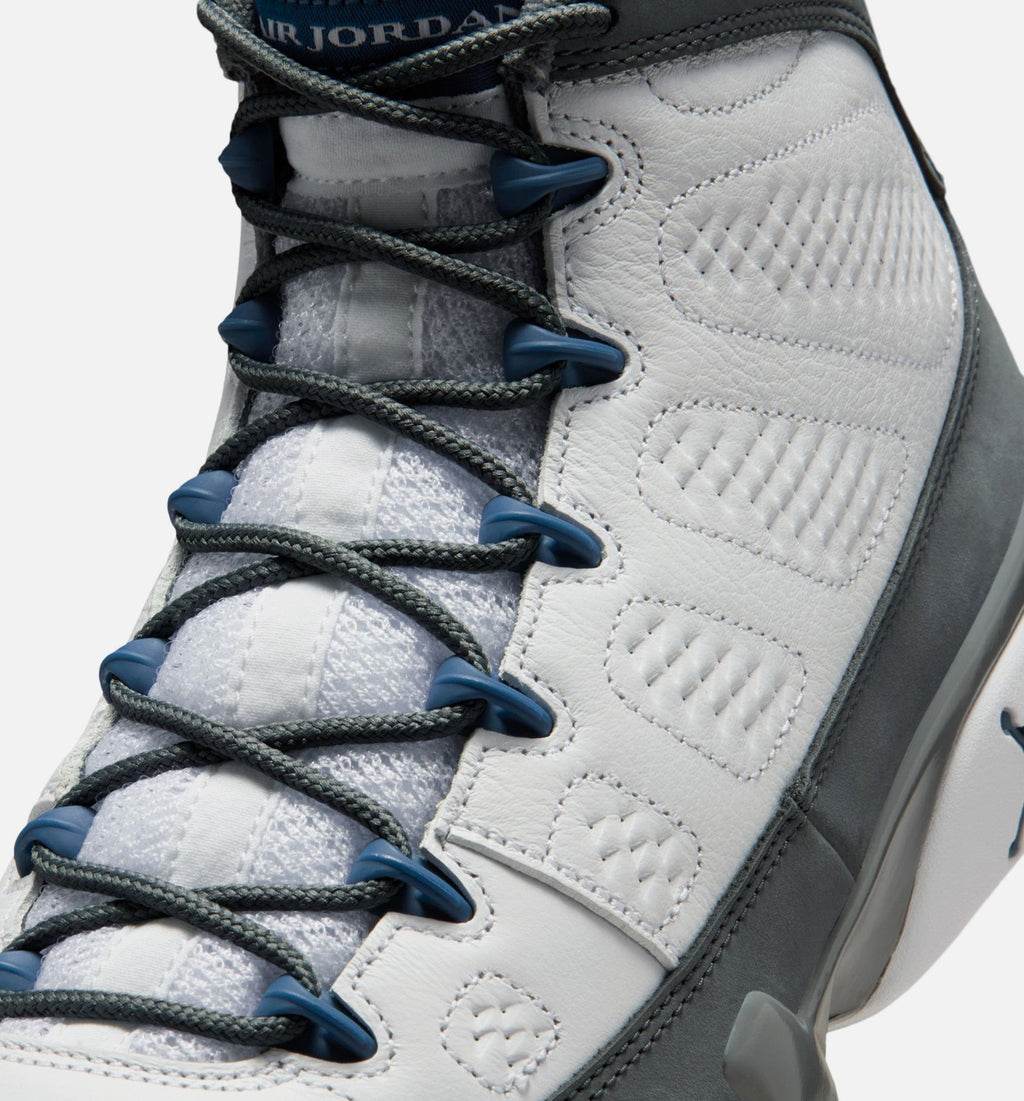 Air Jordan 9 Retro Flint Grey & French Blue Men's Lifestyle Shoes - White/French Blue/Flint Grey