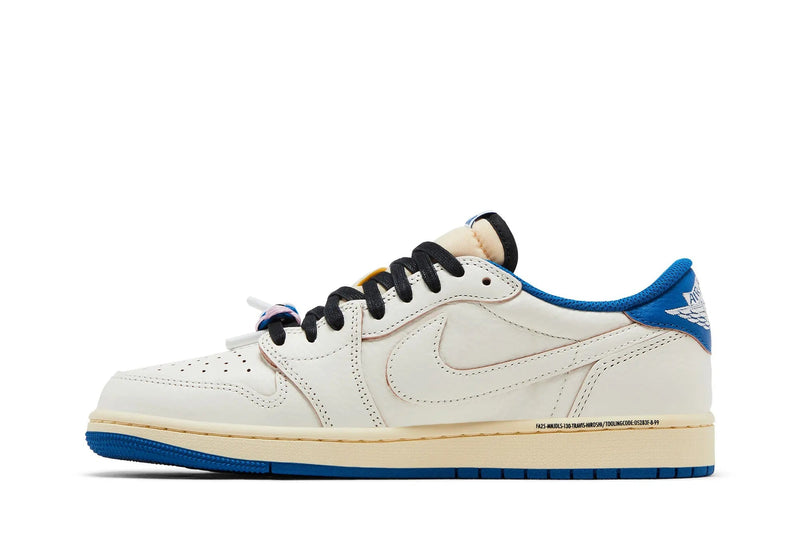 Fragment Design x Travis Scott x Air Jordan 1 Low OG SP "Sail / Military Blue"