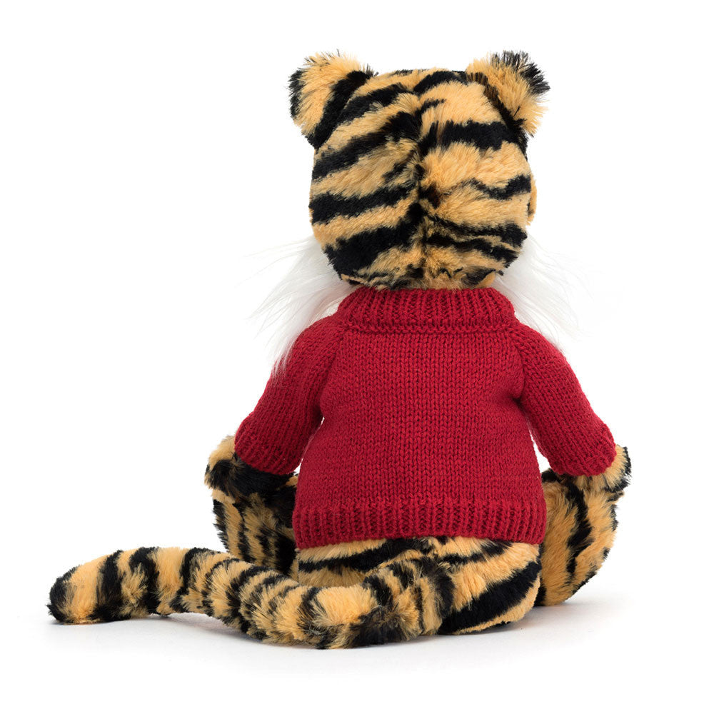 Bashful Tiger with Personalized Red Jumper