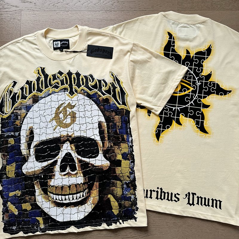 Godspeed Skull & Puzzle-Eye Graphic T-Shirt