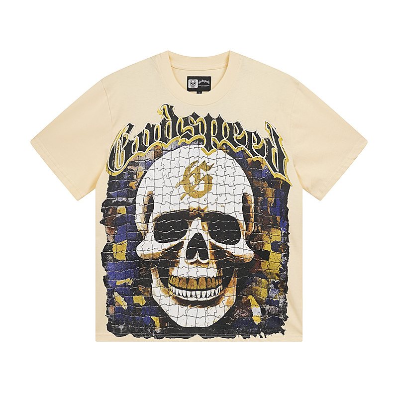 Godspeed Skull & Puzzle-Eye Graphic T-Shirt