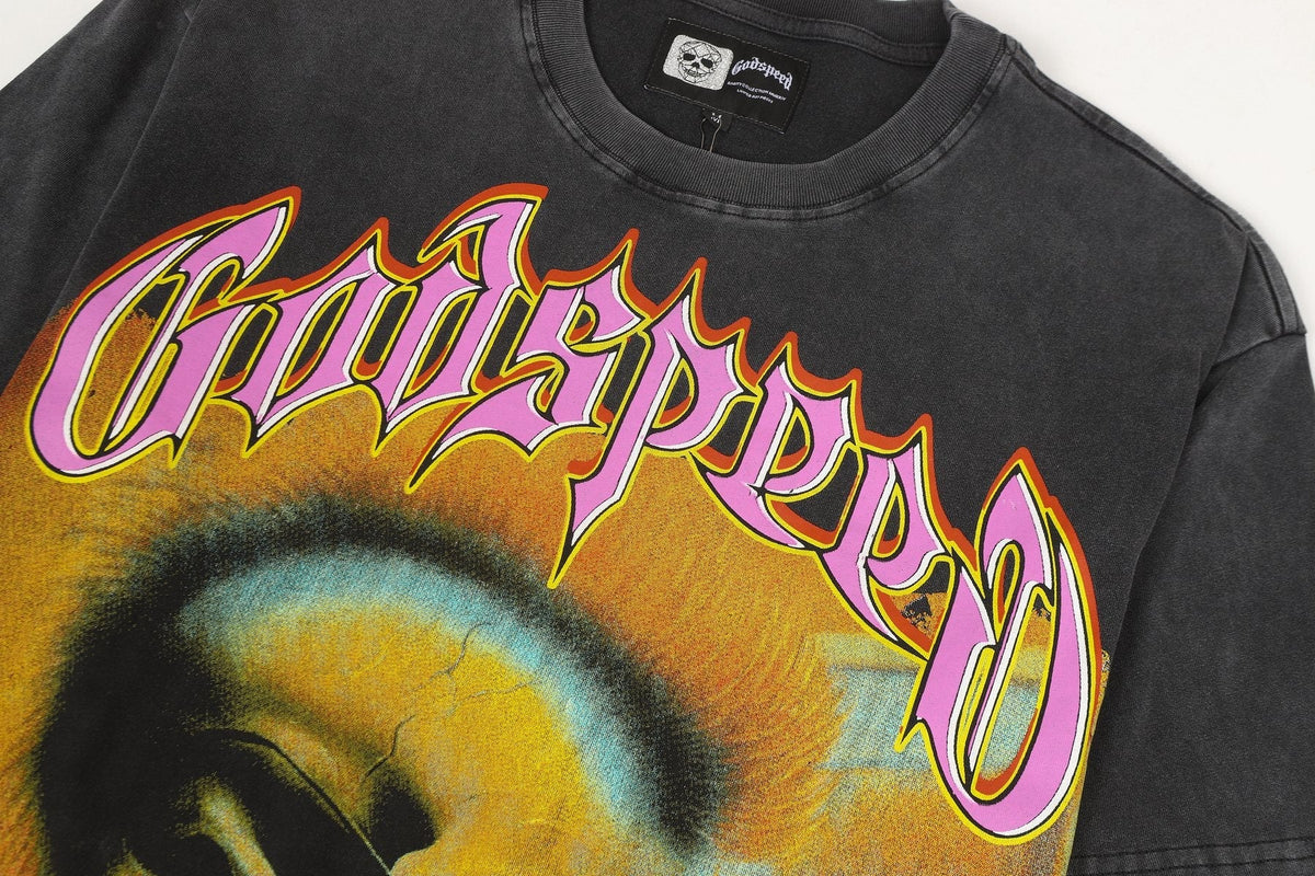 Godspeed Skeleton Graphic Washed Black T-Shirt