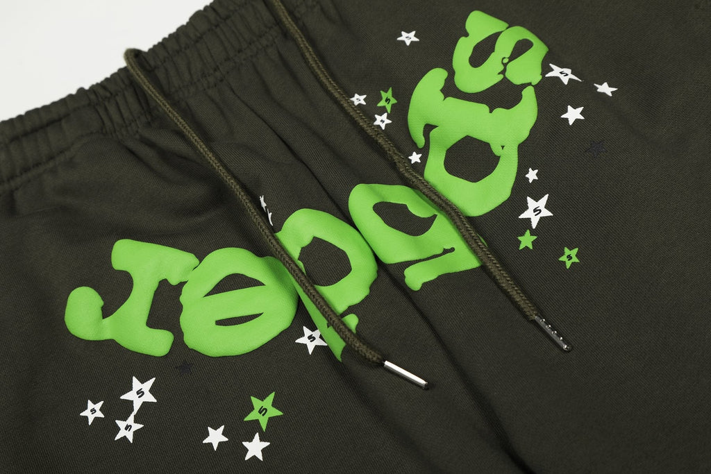 Sp5der Dark Olive Spider Web Star Matching Set