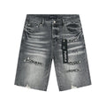 Purple Brand Distressed Gray Denim Shorts
