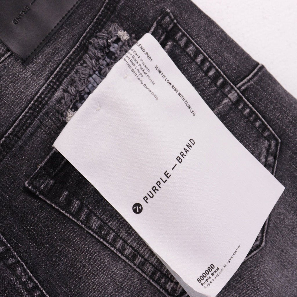 Purple Brand Distressed Patch Denim Shorts