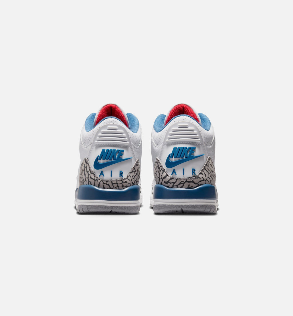Air Jordan 3 Retro OG True Blue Big Kids' Lifestyle Shoes - White/Fire Red/True Blue