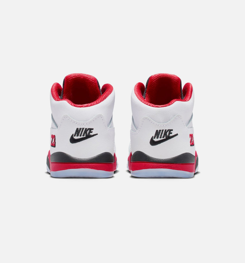 Air Jordan 5 Retro Fire Red Infant/Toddler Shoe - Fire Red/White