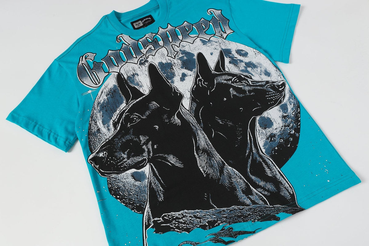 Godspeed Doberman Moon Graphic T-Shirt