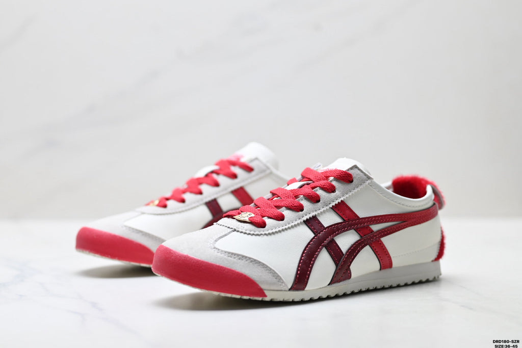 Onitsuka Tiger Retro Low Top White Red Unisex Shoes Style 17