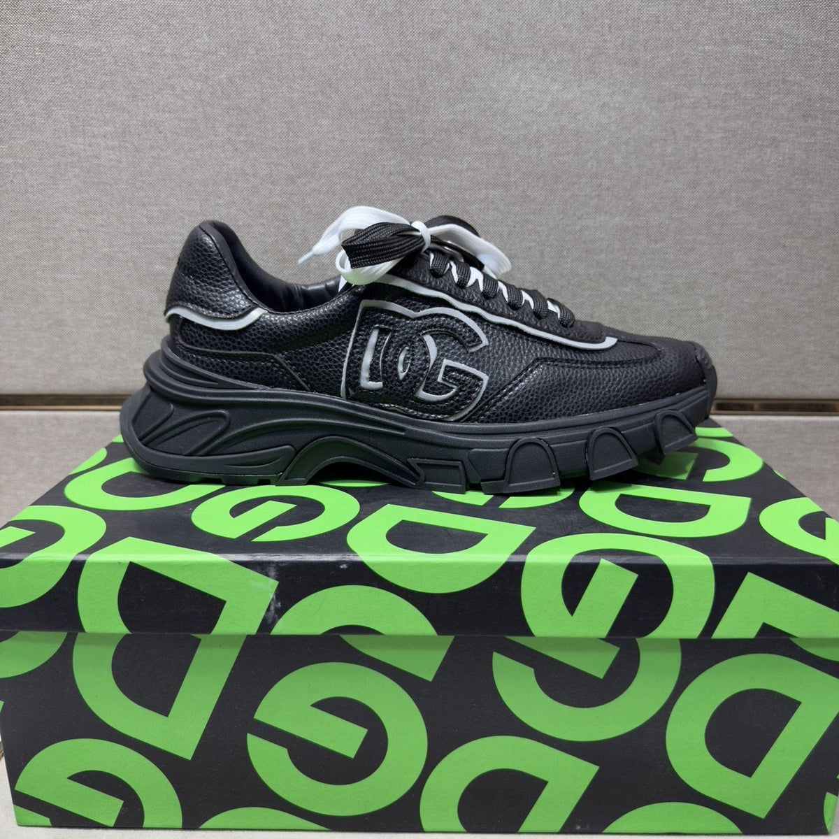 Black Mixed-Material Low-Top Sneakers