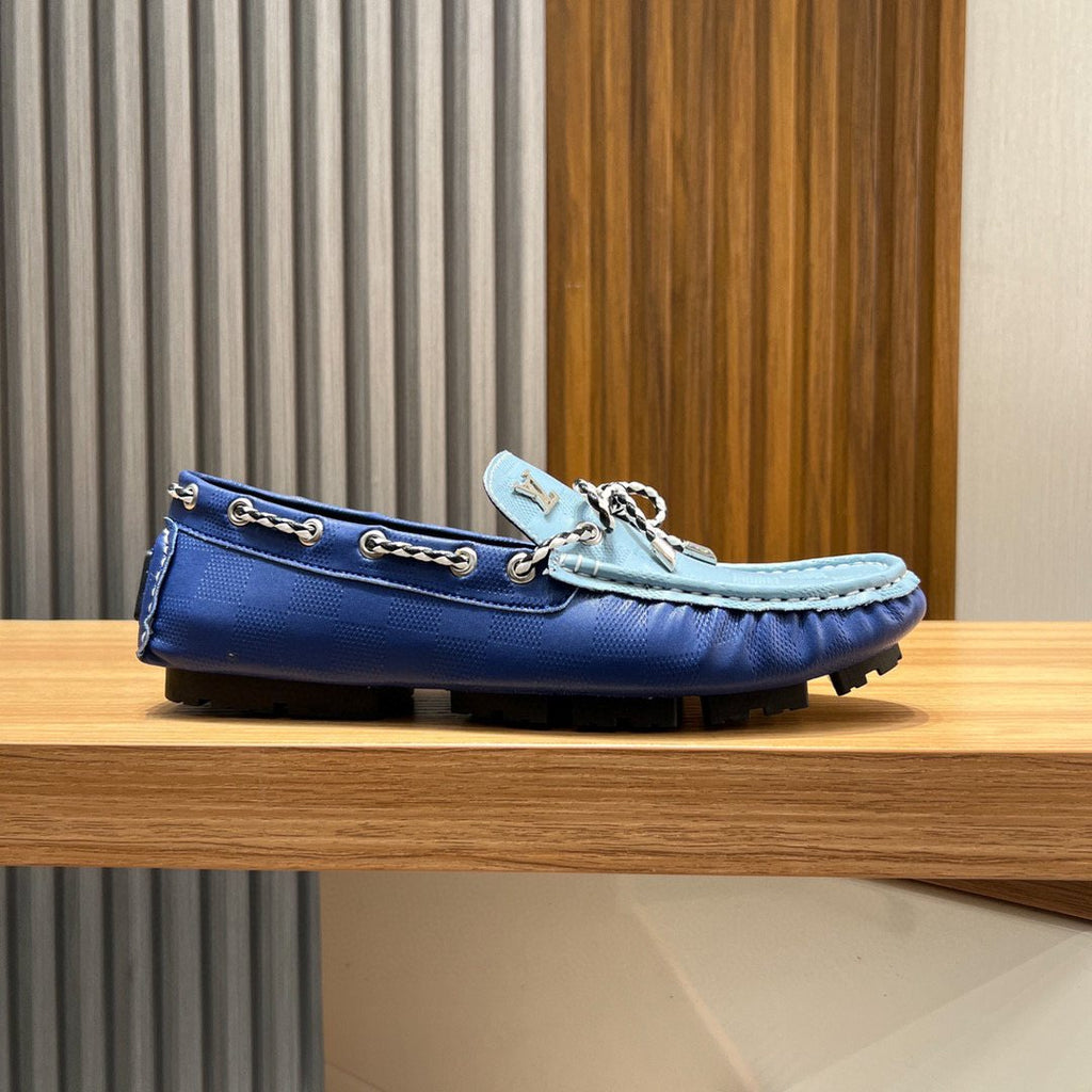 Louis Vuitton Light Blue & Navy Driving Loafers