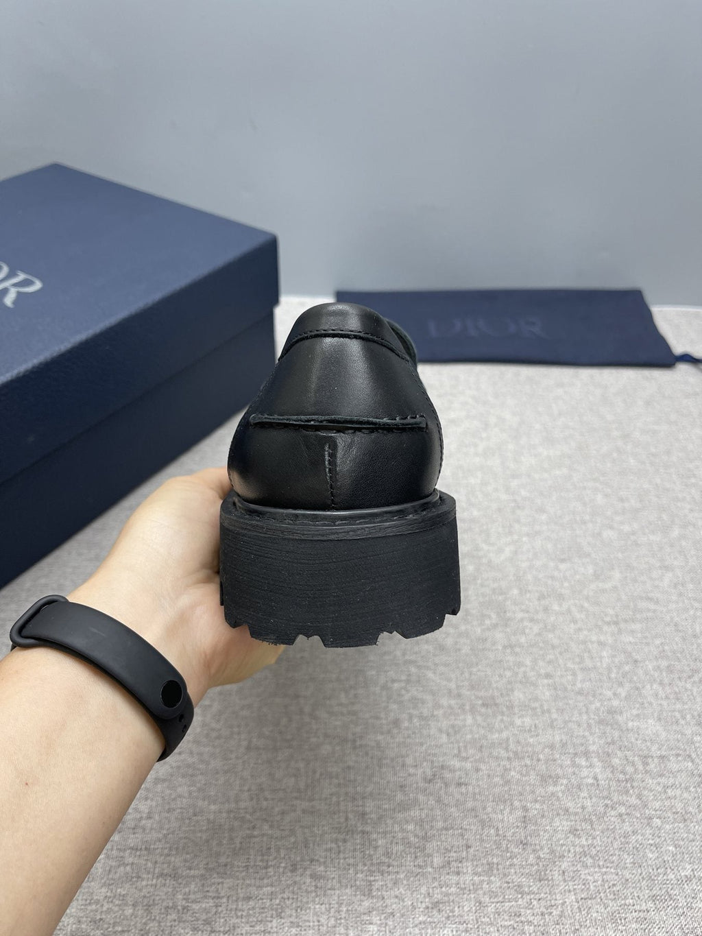 DIOR Men's Black Double-Loop Slip-On Loafers