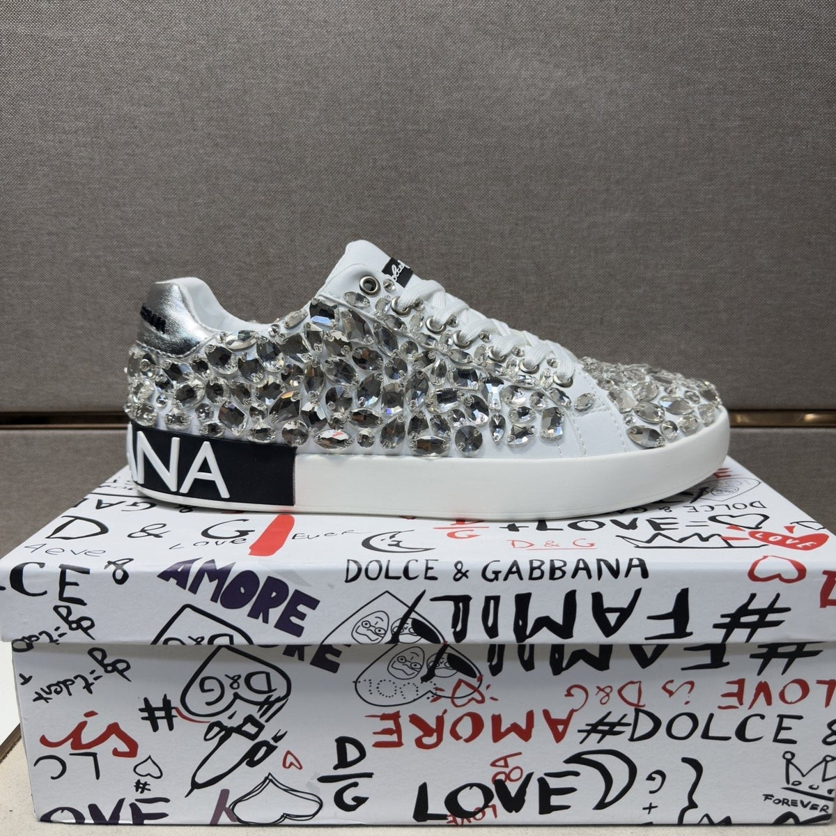 Dolce & Gabbana Crystal Low-Top Sneakers
