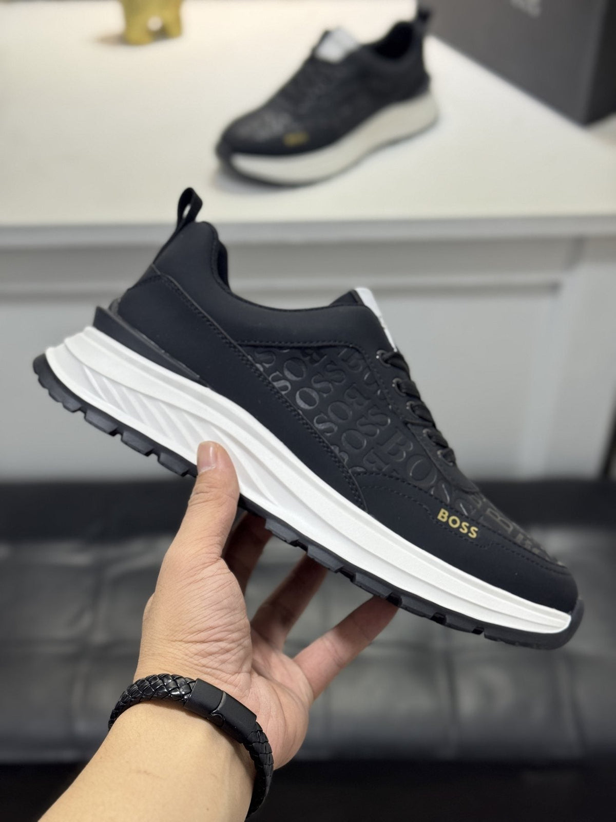 BOSS Men's Low-Top Lace-Up Sneakers