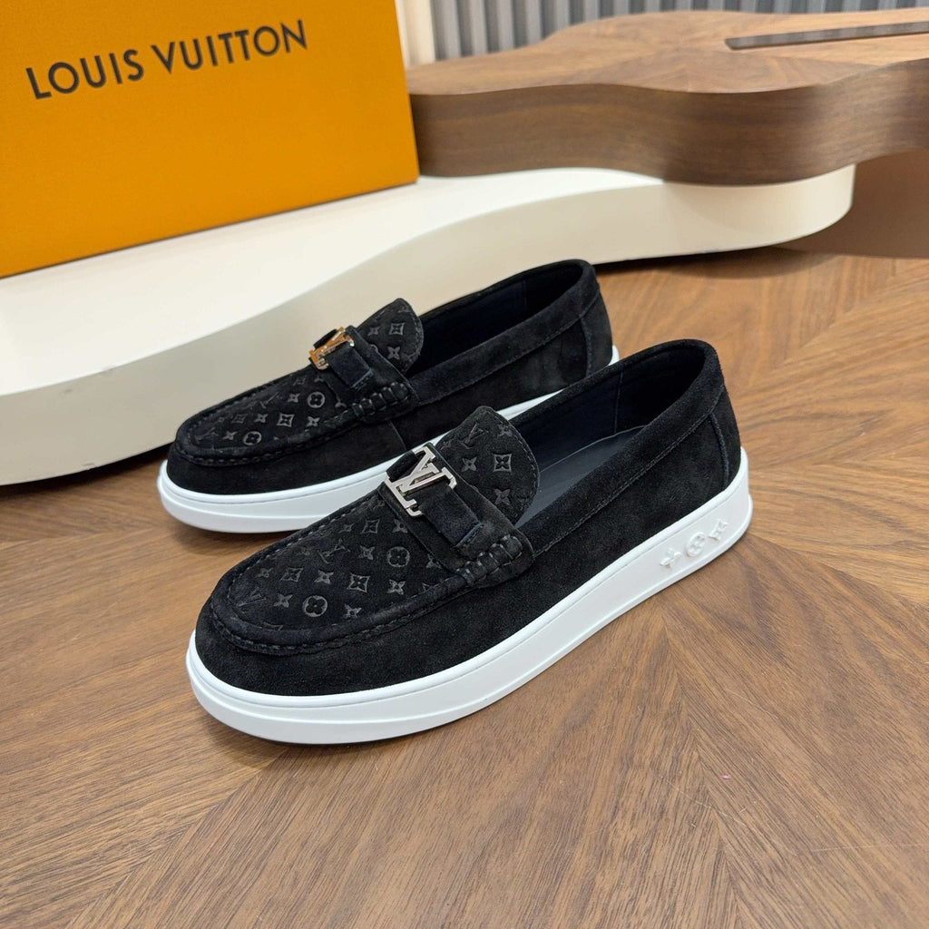 Louis Vuitton Men's Monogram Slip-On Sneakers - Moc-Toe Stitching