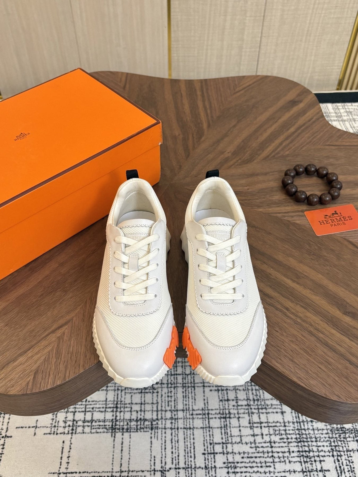 Hermes Black Ribbed Sole Sneakers