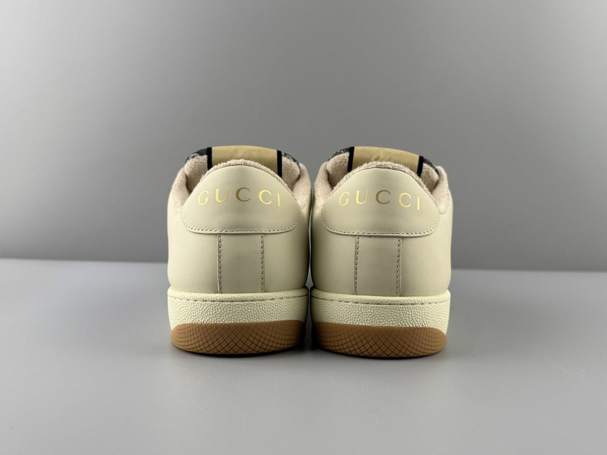 Gucci Cream Stripe Low-Top Sneakers