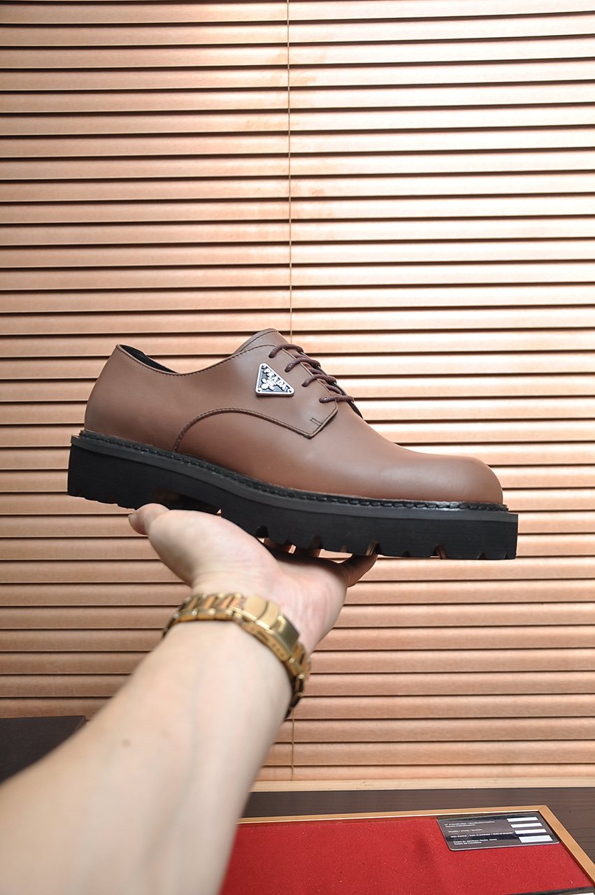Prada Lug-Sole Lace-Up Derby Shoes