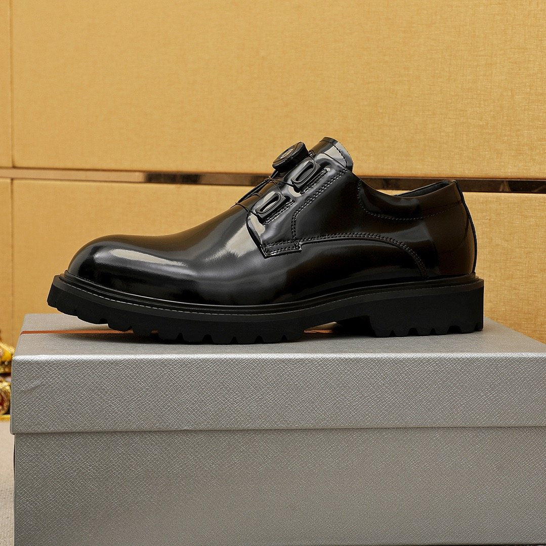 Prada Men's Polished Lace-Up Lug Sole Dress Shoes