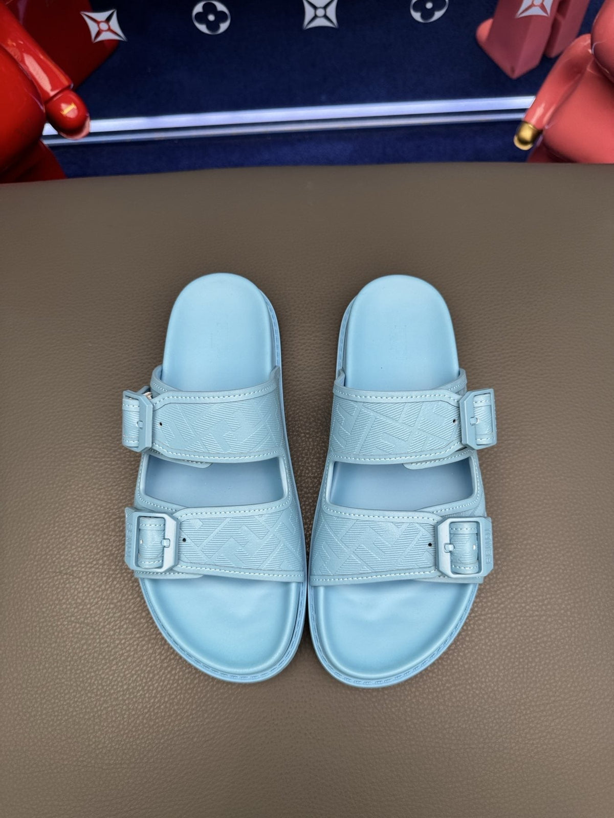 Fendi Two-Buckle Slide Sandals