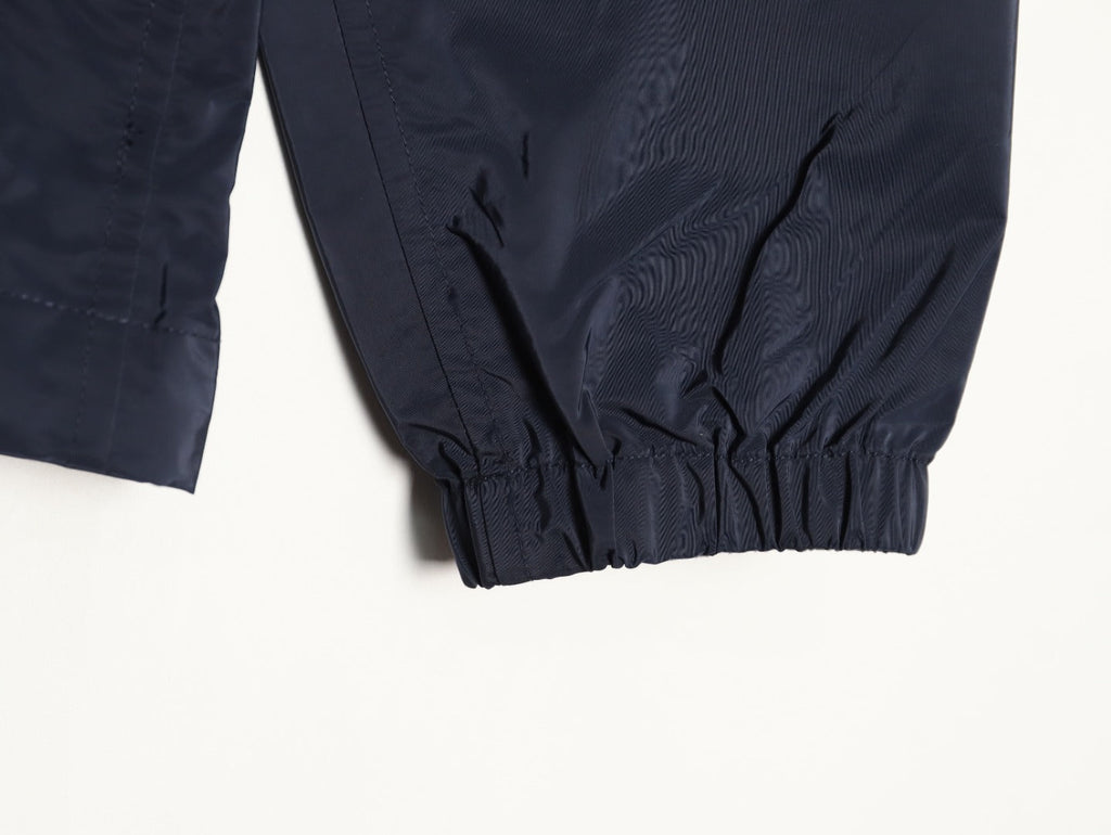 Burberry Flocked Equestrian Knight Embroidered Hooded Jacket - Dark Navy