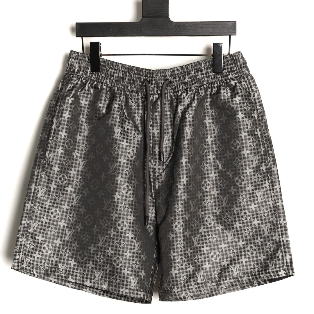 Louis Vuitton Tonal Monogram-Style Drawstring Shorts - Black